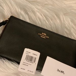 NWT Black Coach wristlet